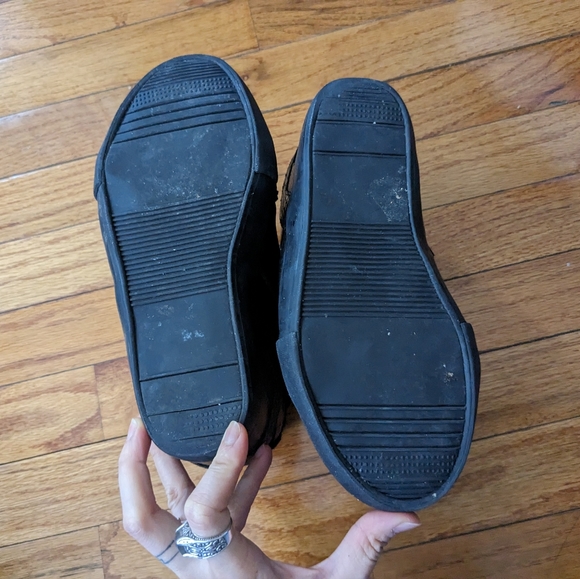 Aldo black leather wedge sneakers size 7 - suede and snakeskin details - Picture 3 of 6